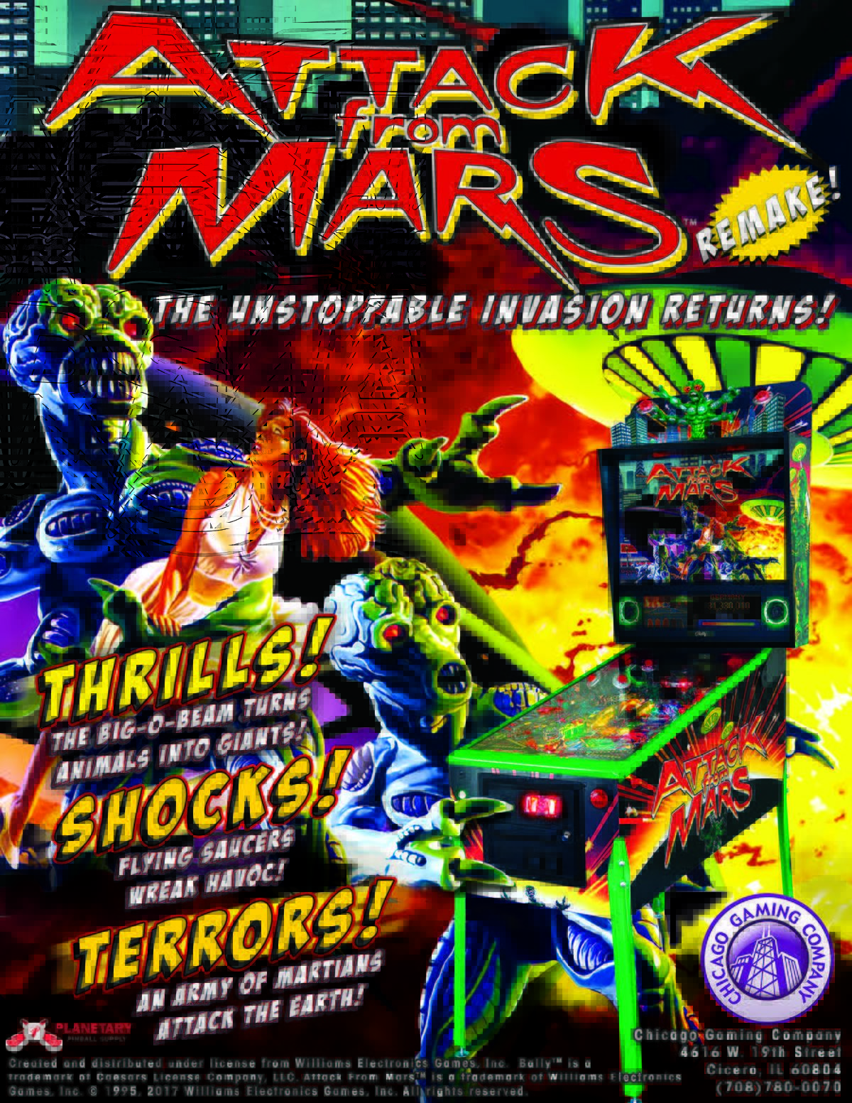 Attack from Mars Remake Pinball Machine Elite Home Gamerooms