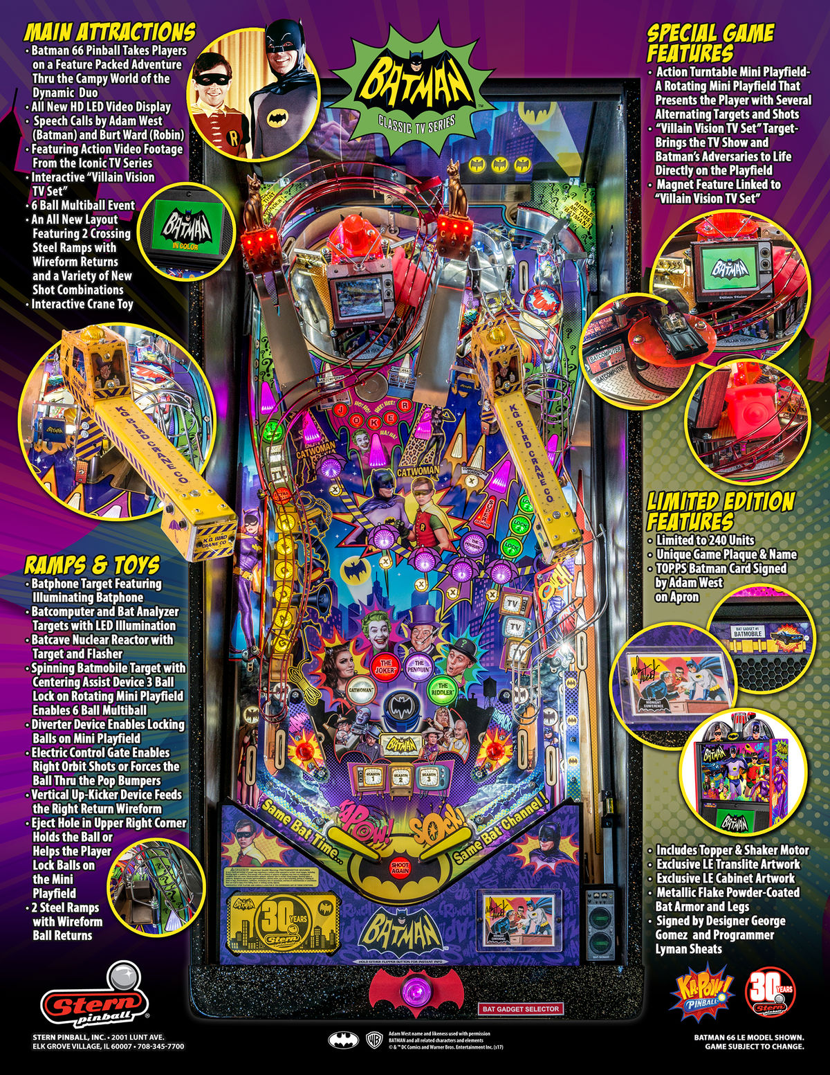 Batman 66 Premium Pinball Machine - Elite Home Gamerooms