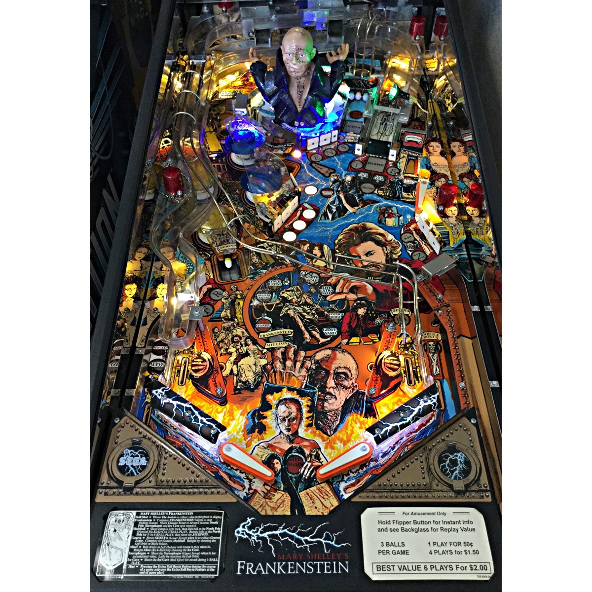 Mary Shelley's Frankenstein Pinball Machine Elite Home Gamerooms