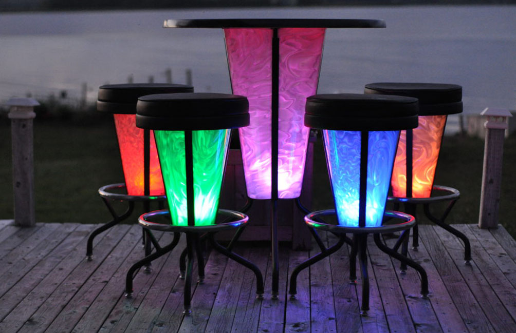 Elite Light Up Table and Stools Elite Home Gamerooms