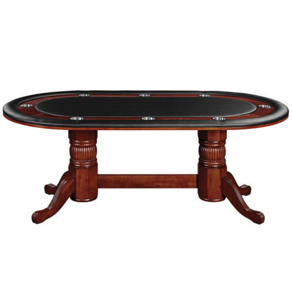 Texas Hold Em Poker Table with Dining Top Chestnut Elite Home Gamerooms