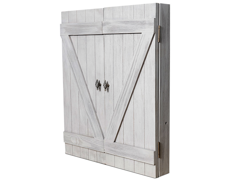 Viking Log Barnwood Dartboard Cabinet — Rustic Furniture Marketplace