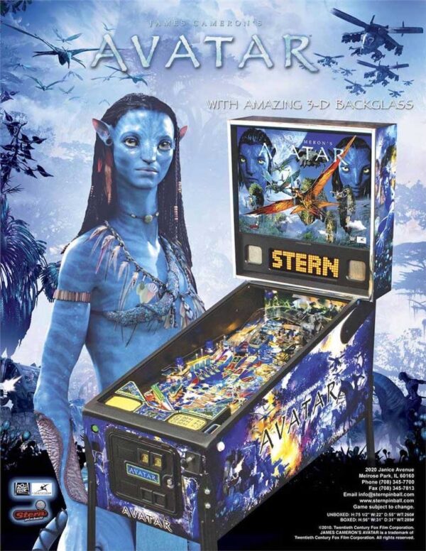 Avatar Pinball Machine flyer