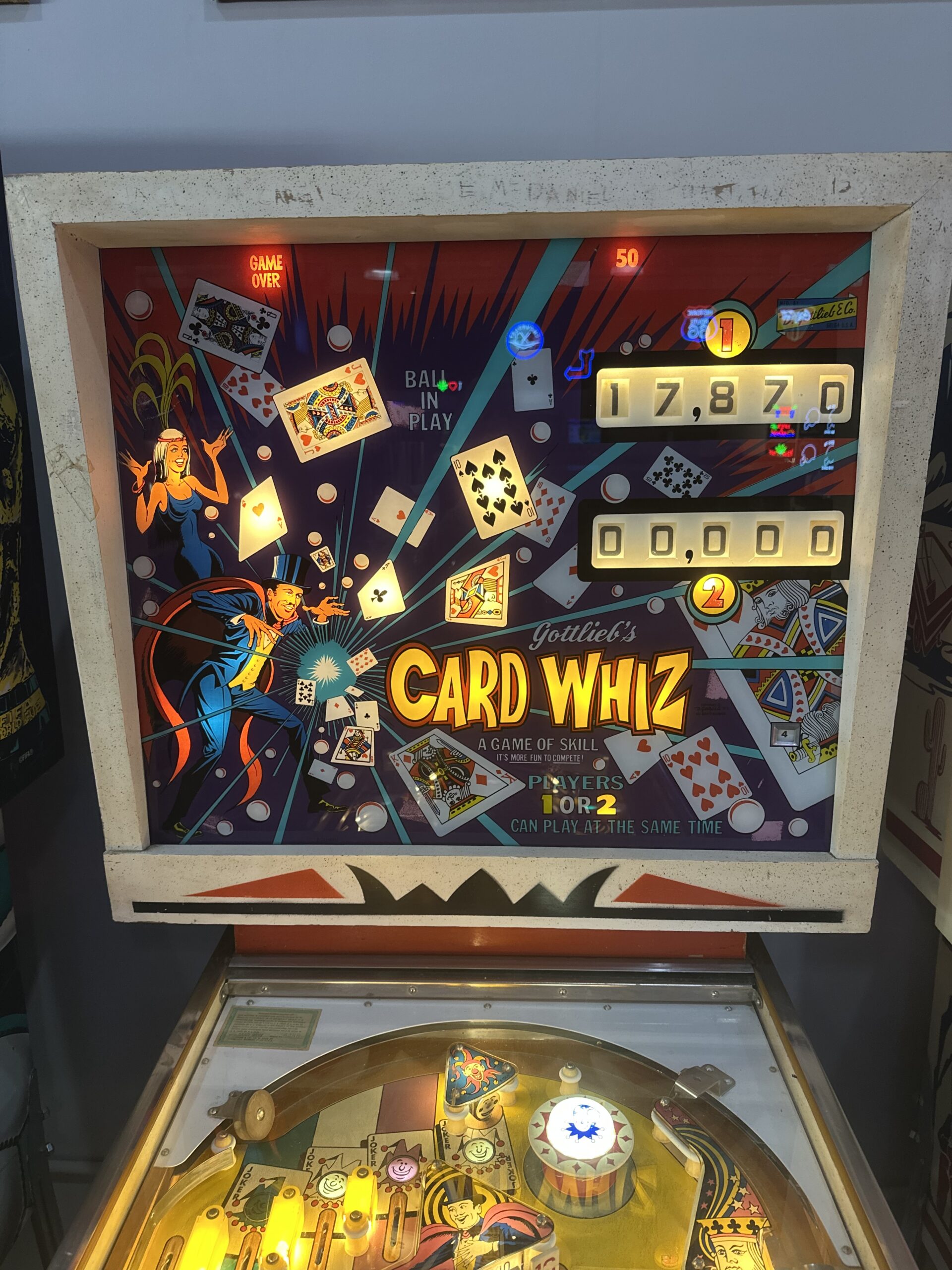 Card Whiz Pinball Machine - Elite Home Gamerooms