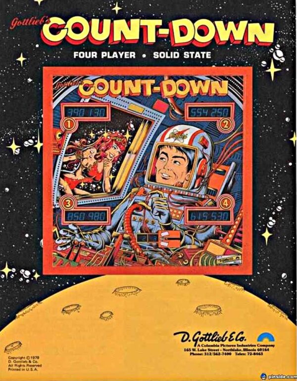 Count-Down Pinball Machine by Gottlieb Flyer 2