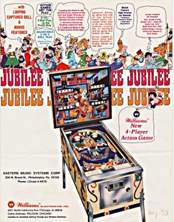 Jubilee Pinball Machine by Williams Flyer