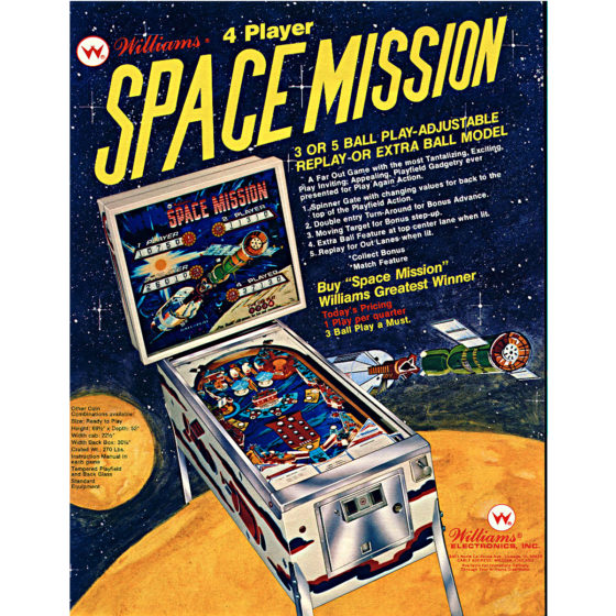 Space Mission Pinball Machine Elite Home Gamerooms