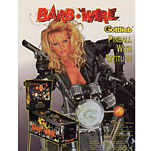 Barb Wire Pinball Machine Flyer