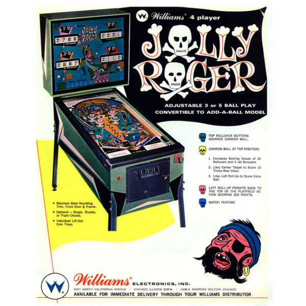 Jolly Roger Pinball Machine Flyer