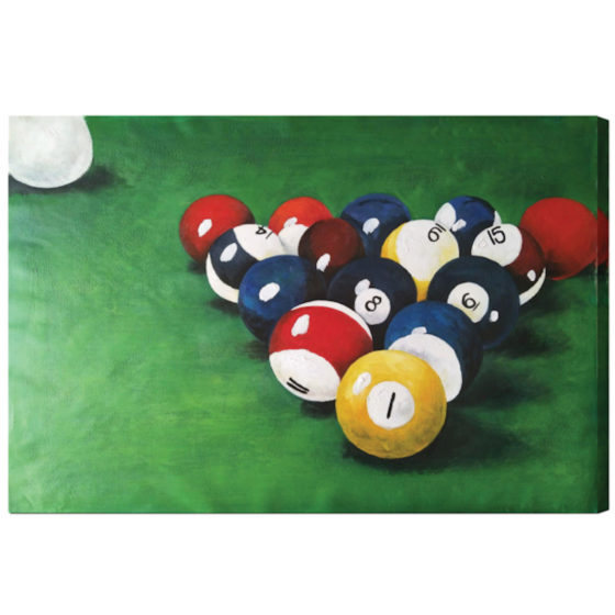 Racked Billiard Balls Oil Painting Elite Home Gamerooms