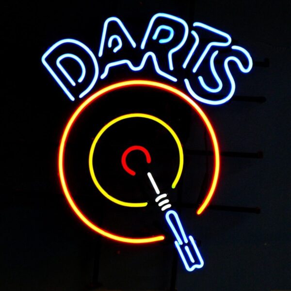 Darts Themed Neon Sign