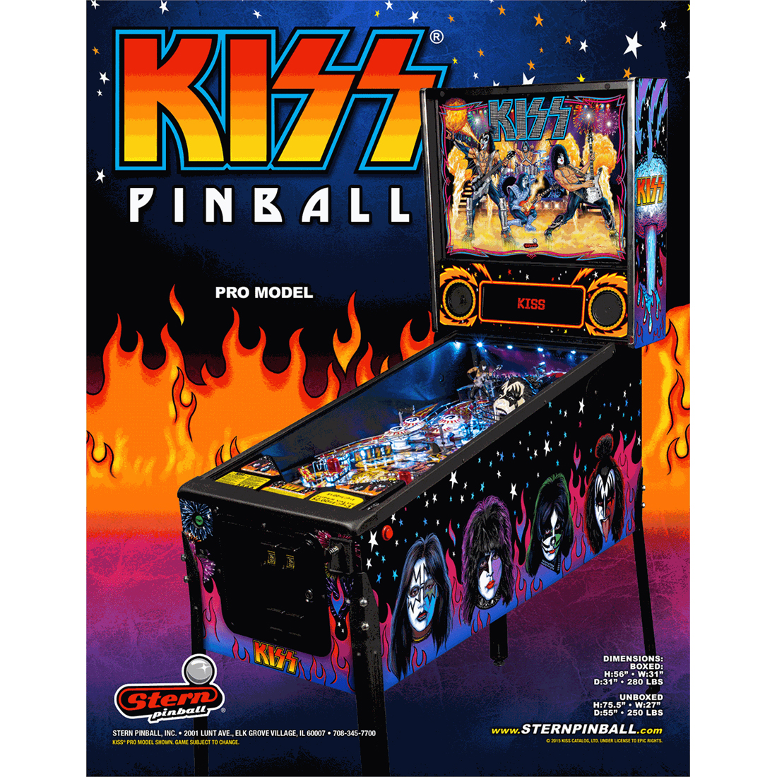 KISS Pro Pinball Machine Elite Home Gamerooms