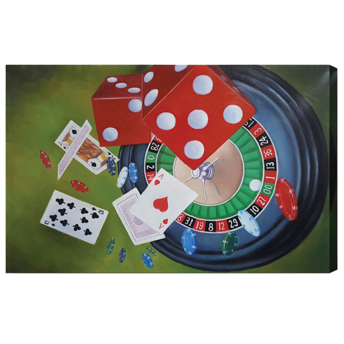 Roulette and Dice Oil Painting - Elite Home Gamerooms
