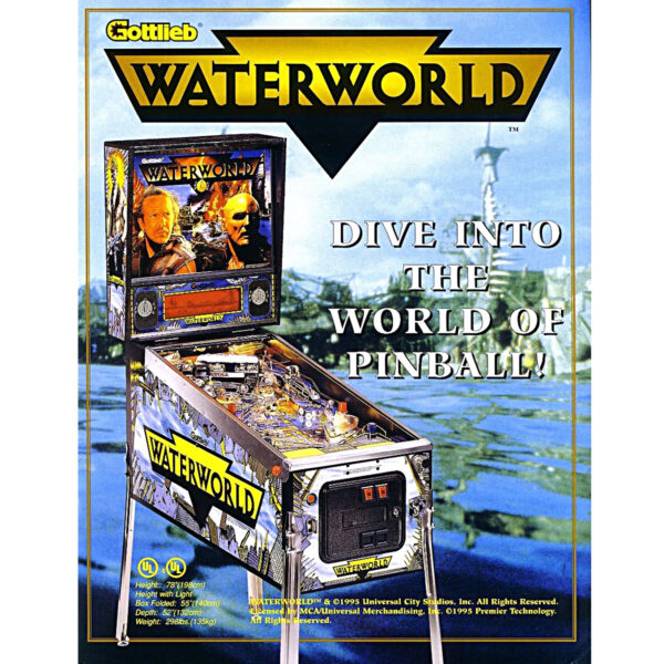 Waterworld Pinball Machine Flyer