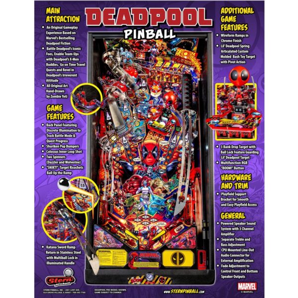 Deadpool Pro Pinball Machine