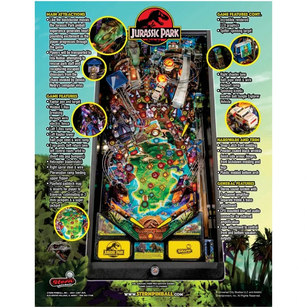 Jurassic Park Pro Pinball Flyer