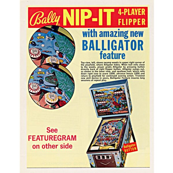 Nip It Pinball Machine by Bally Flyer
