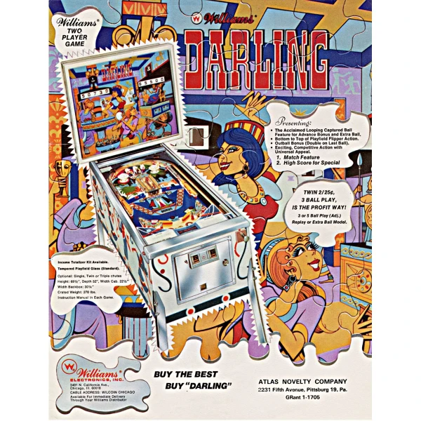 Darling Pinball Machine by Williams