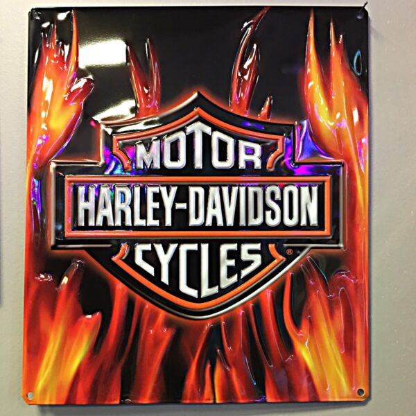 Harley Davidson Flame Logo Tin Sign