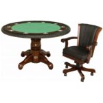 Poker Table with Dining Top – 60″ Dark Walnut 7