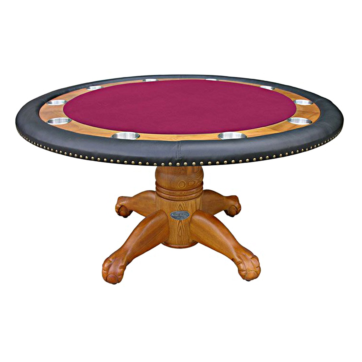 Round Poker Table 60" Oak Elite Home Gamerooms