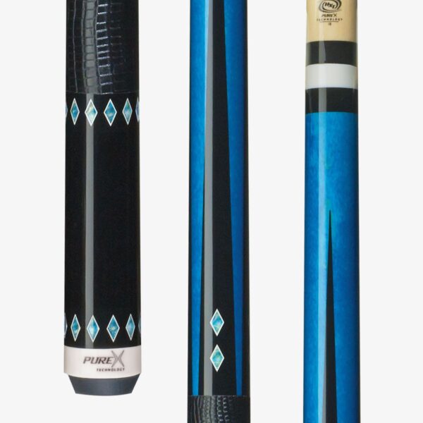 PureX Technology Pool Cues - Teal Stained Birds Eye Maple