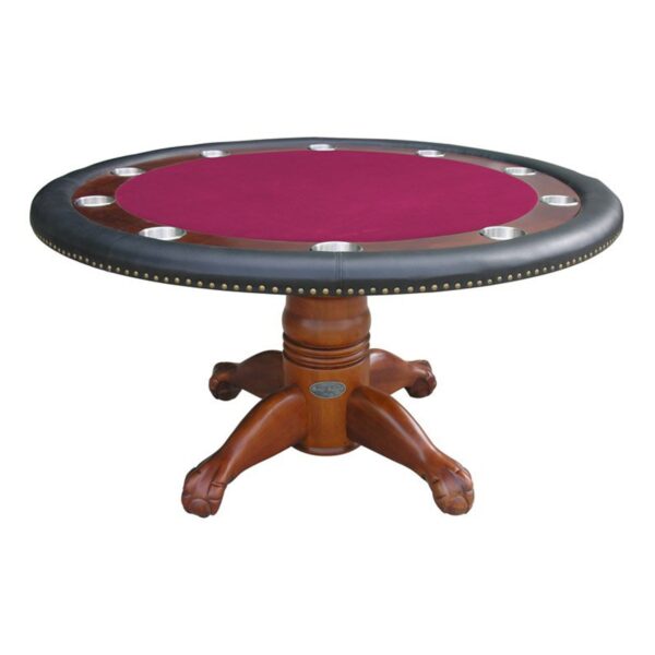 Round Poker Table 60 Inch - Antique Walnut