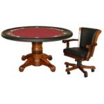 Round Poker Table 60 Inch – Antique Walnut