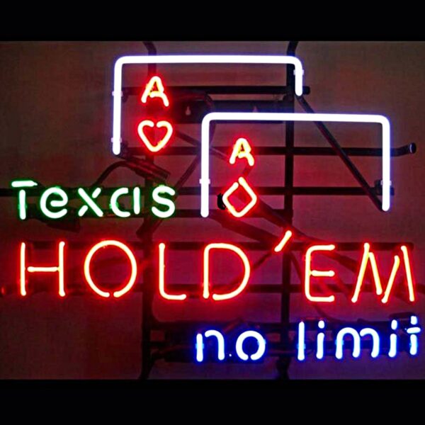 Texas Hold 'em No Limits Neon Sign