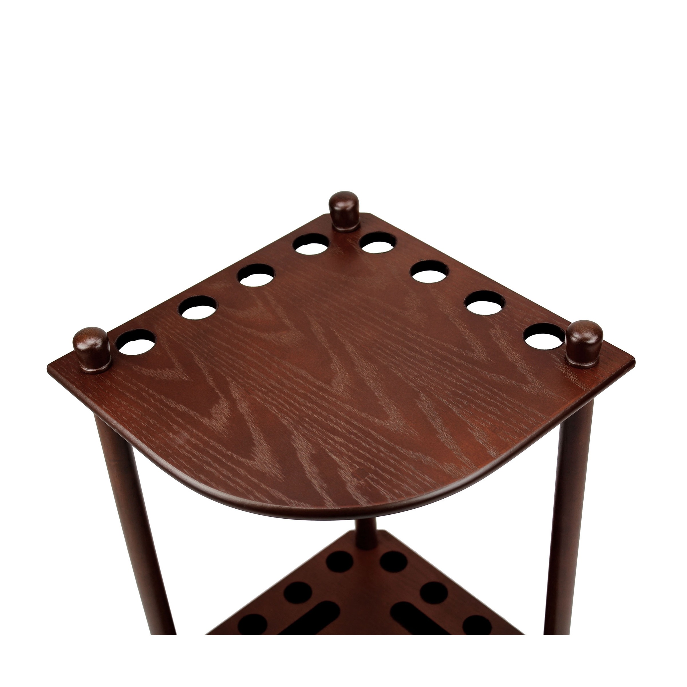Corner Cue Rack - Antique Walnut - Elite Home Gamerooms
