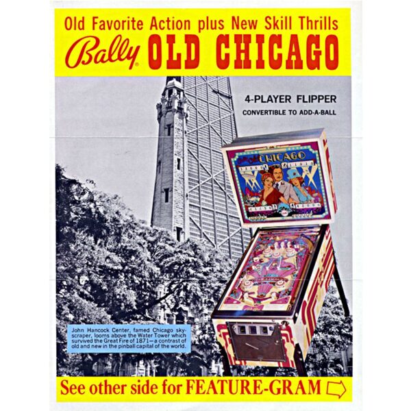 Old Chicago Pinball Machine Flyer