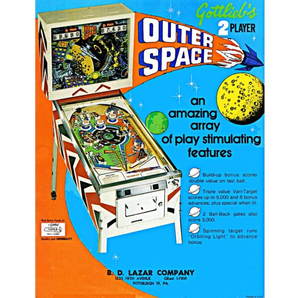 Outer Space Pinball Machine Flyer
