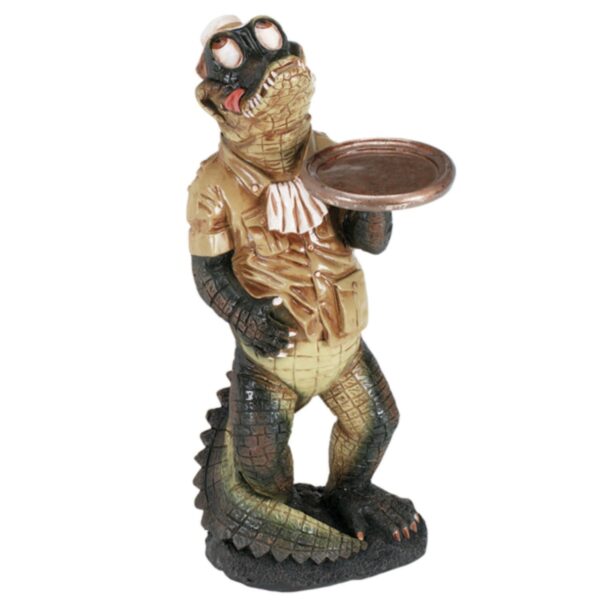 Alligator Waiter Statue