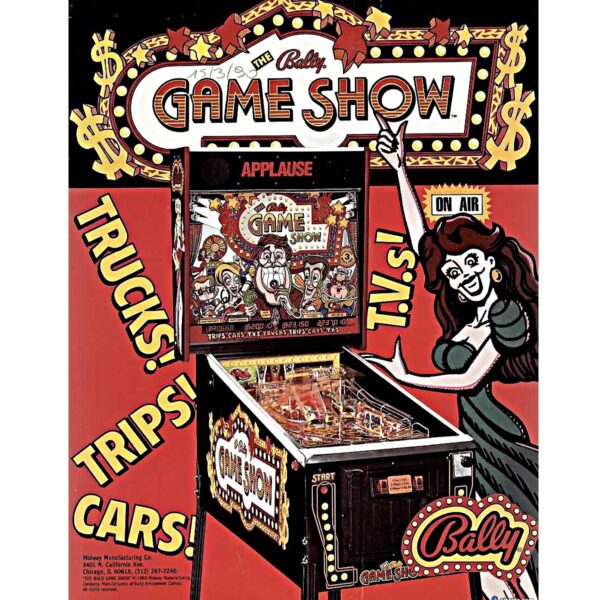 Game Show Pinball Machine Flyer