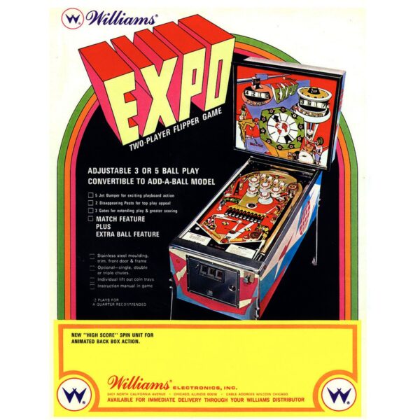 Expo Pinball Machine Flyer