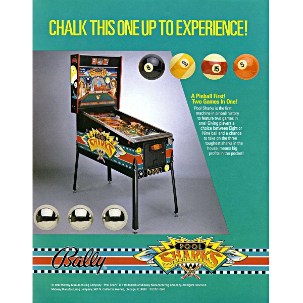 Pool Sharks Pinball Machine Flyer