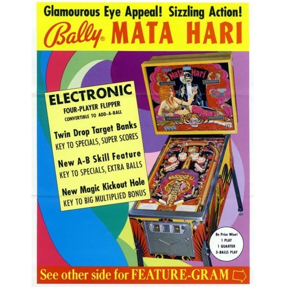 Mata Hari Pinball Machine Elite Home Gamerooms