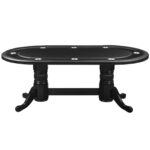 Texas Hold Em Poker Table with Dining Top – Black 3