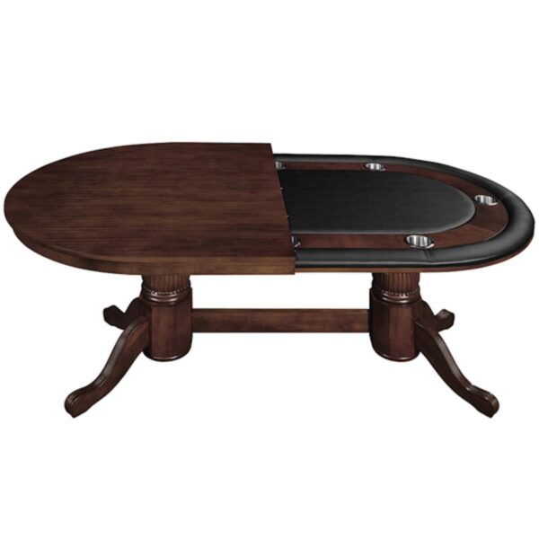 Texas Hold Em Poker Table with Dining Top - Cappuccino 1