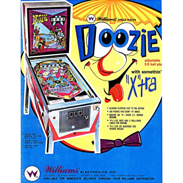 Doozie Pinball Machine Flyer