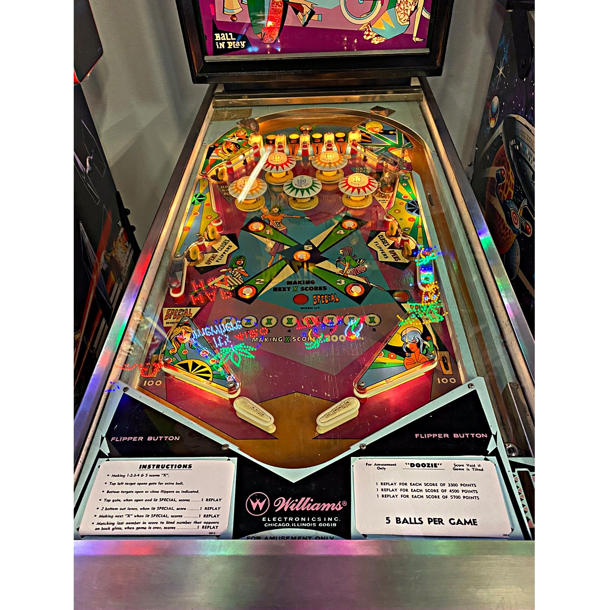 Doozie Pinball Machine by Williams Elite Home Gamerooms