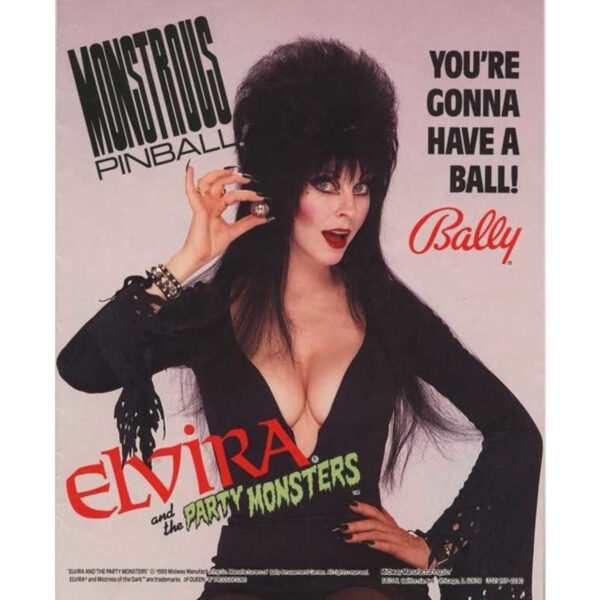 Elvira and the Party Monsters Pinball Flyer
