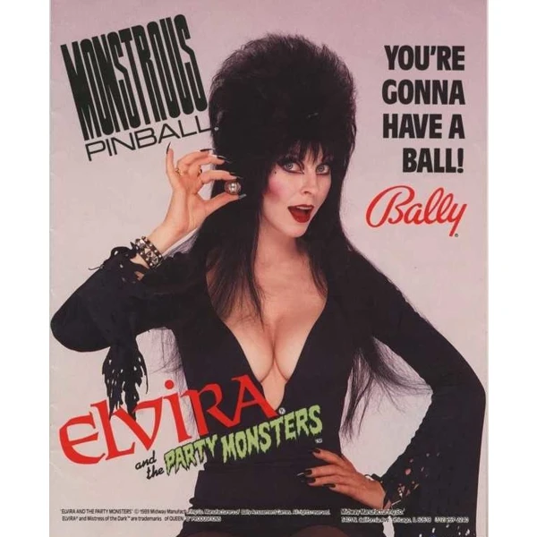 Elvira and the Party Monsters Pinball Flyer