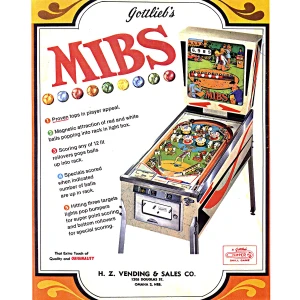 MIBS Pinball Machine Gottlieb 1969
