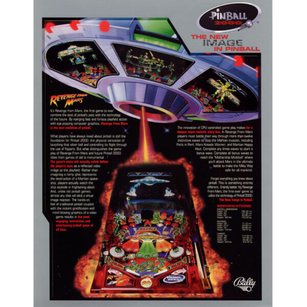 1 "Revenge From Mars" Pinball Machine Playfield Alien Saucer Ramp Sticker 