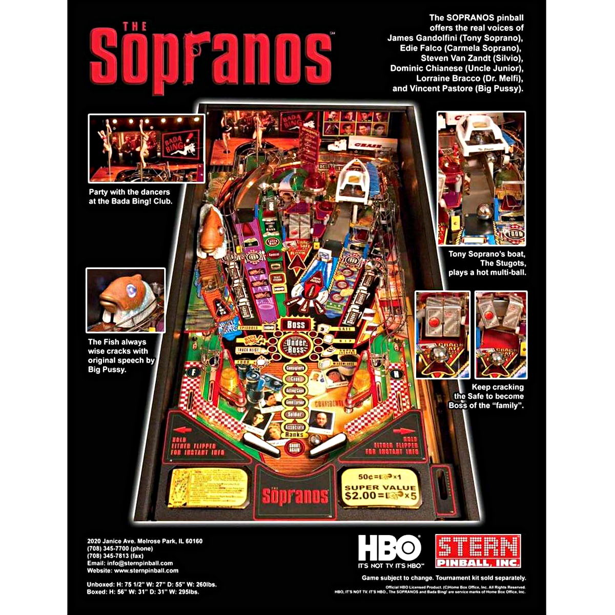 Sopranos Pinball Machine Elite Home Gamerooms Order Now!