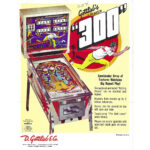 300 Pinball Machine Gottlieb Flyer