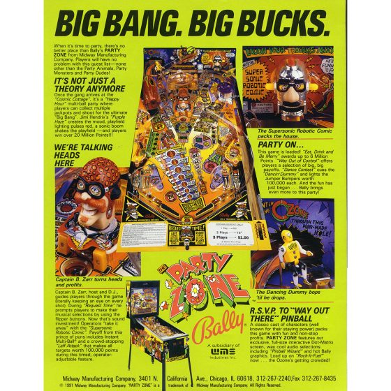 Party Zone Pinball Machine Elite Home Gamerooms