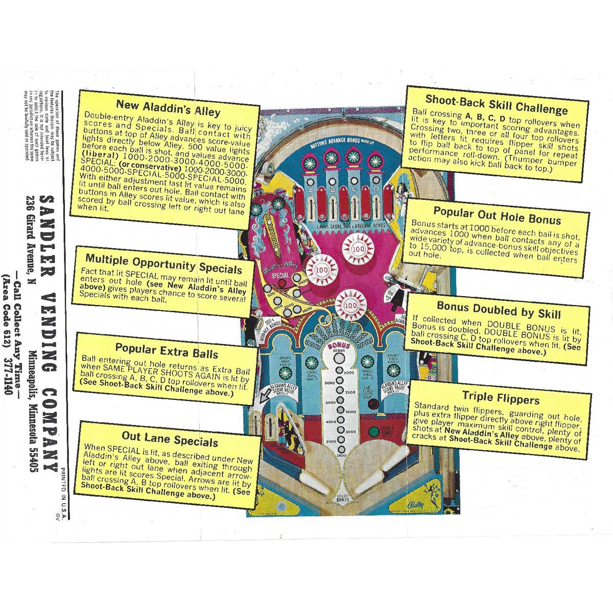 Aladdin's Castle Pinball Machine Elite Home Gamerooms