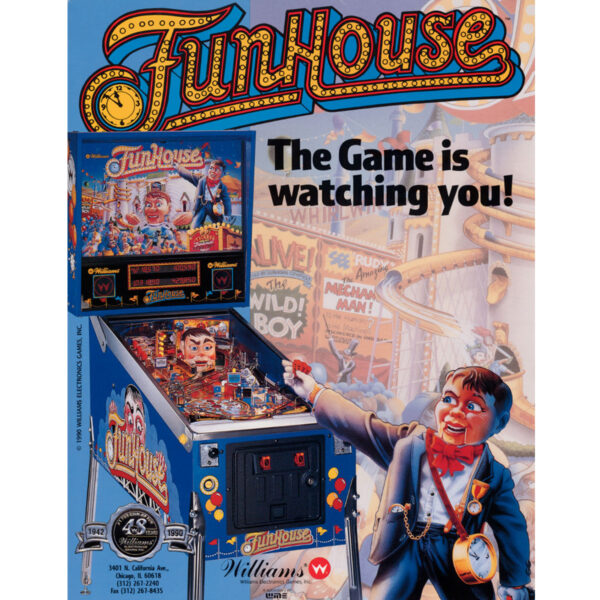 Funhouse Pinball Machine Flyer 600x600 - FunHouse Pinball Machine